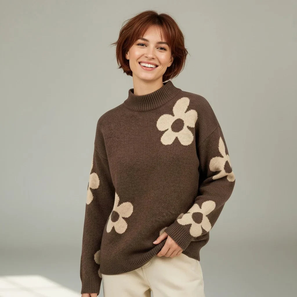 Alice Collins Portia Pullover in Chocolate Chip: Stylish Women’s Knitwear at Wildvine Clothing Spalding