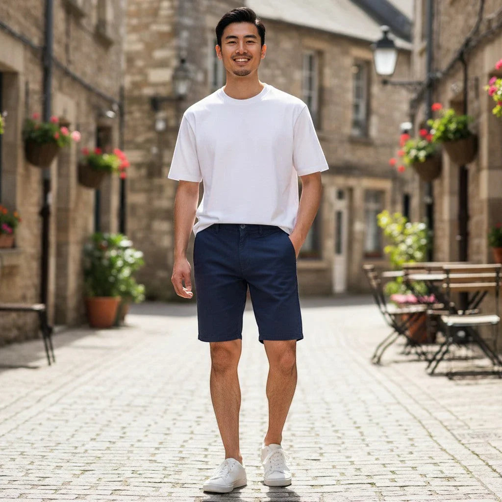 The Quintessential Summer Essential: Gurteen Men’s Bermuda Shorts in Cove Navy