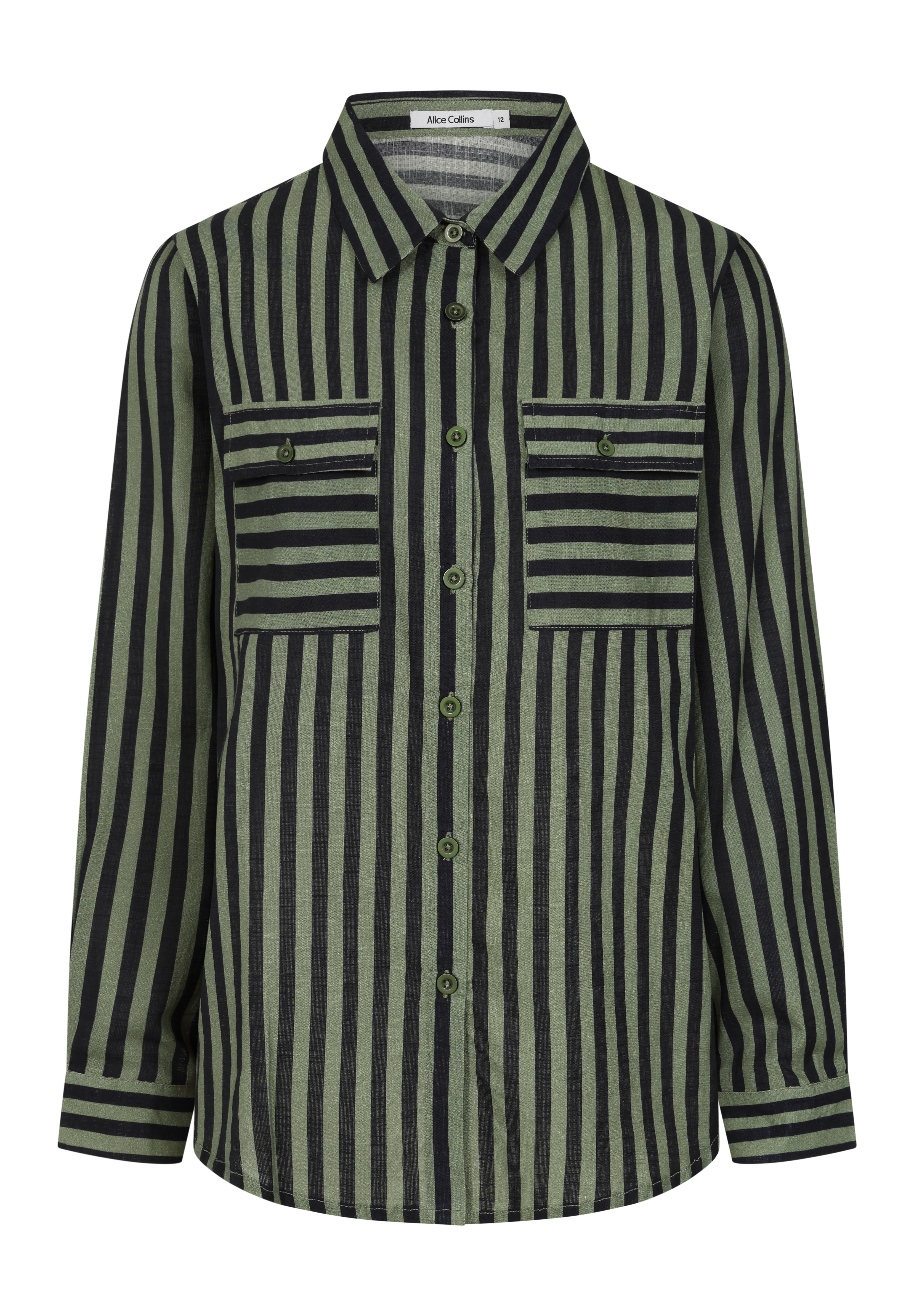 Alice Collins - Ladies Vivian Shirt - Khaki/Black - Wildvine Clothing, Spalding, Lincolnshire