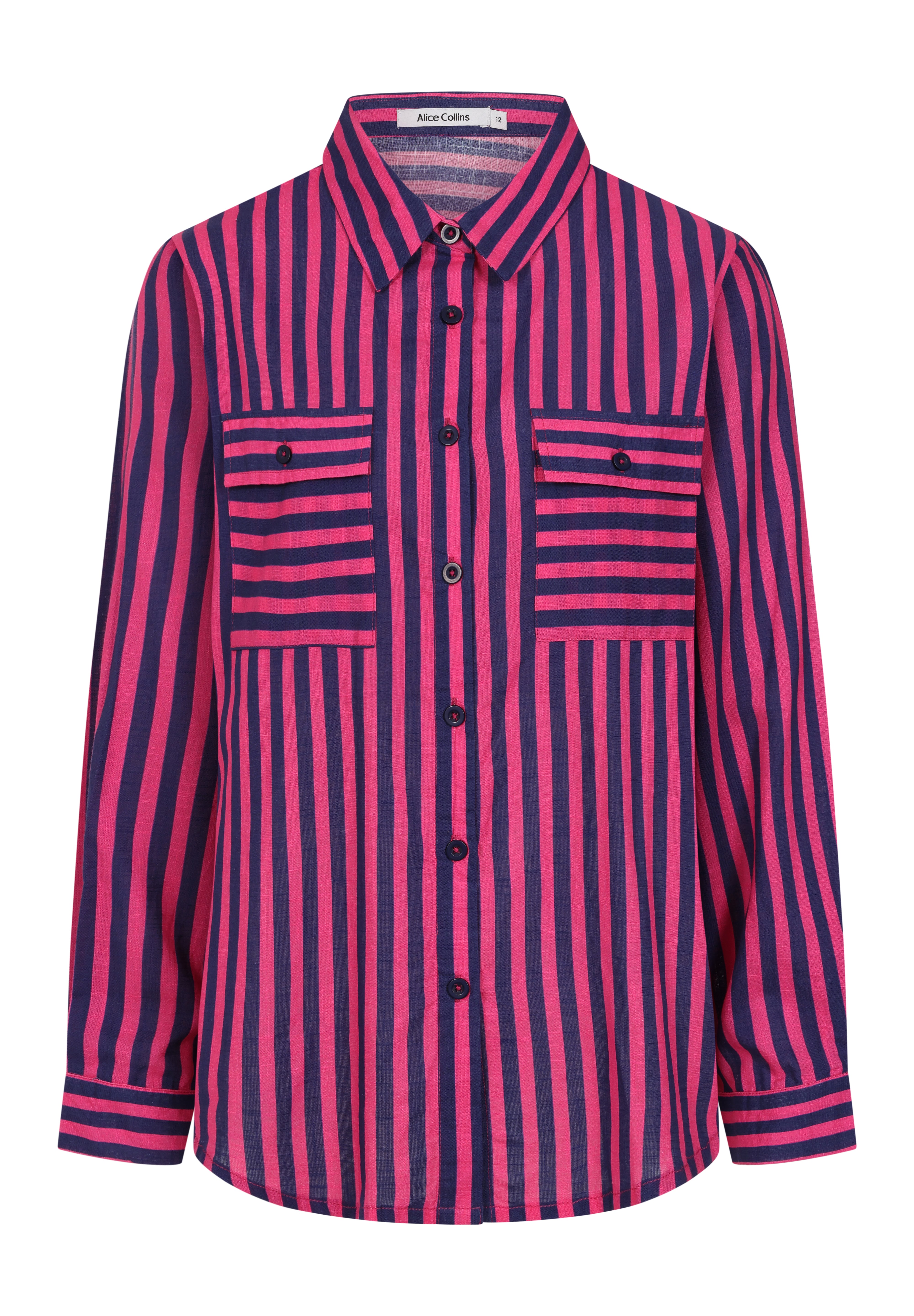 Alice Collins - Ladies Vivian Shirt - Rich Navy/Fuchsia - Wildvine Clothing, Spalding, Lincolnshire