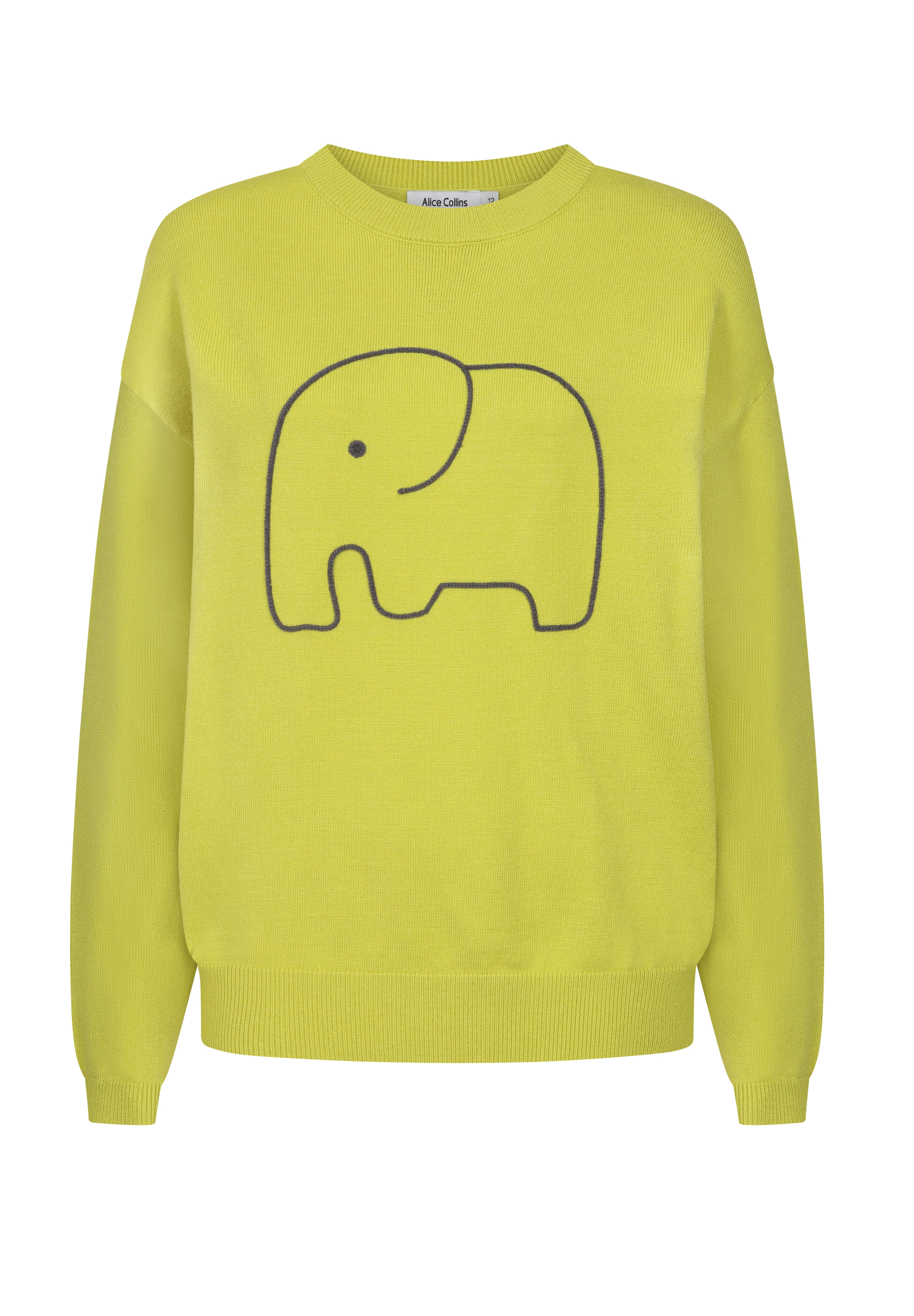 Alice Collins - Ladies Elephant Pullover - Citronelle - Wildvine Clothing, Spalding, Lincolnshire