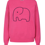 Alice Collins - Ladies Elephant Pullover - Fuchsia - Wildvine Clothing, Spalding, Lincolnshire