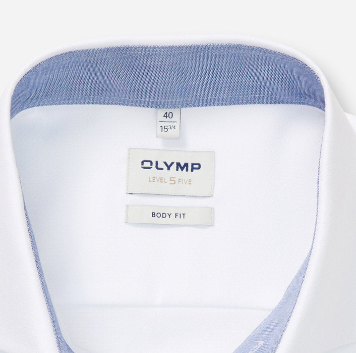 OLYMP - Mens Shirt - Level Five Body Fit -White - Wildvine Clothing, Spalding, Lincolnshire