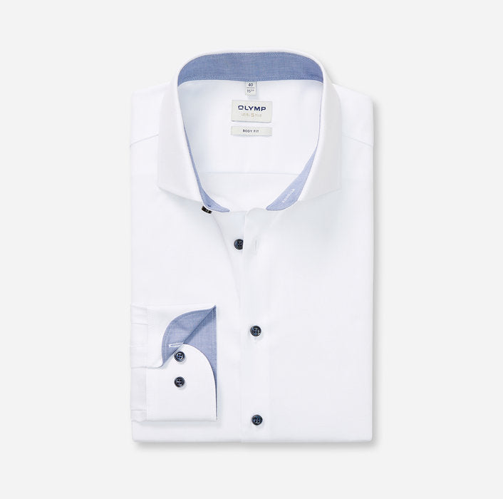 OLYMP - Mens Shirt - Level Five Body Fit -White - Wildvine Clothing, Spalding, Lincolnshire