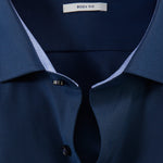 OLYMP - Mens Shirt - Level Five Body Fit - Night Blue - Wildvine Clothing, Spalding, Lincolnshire