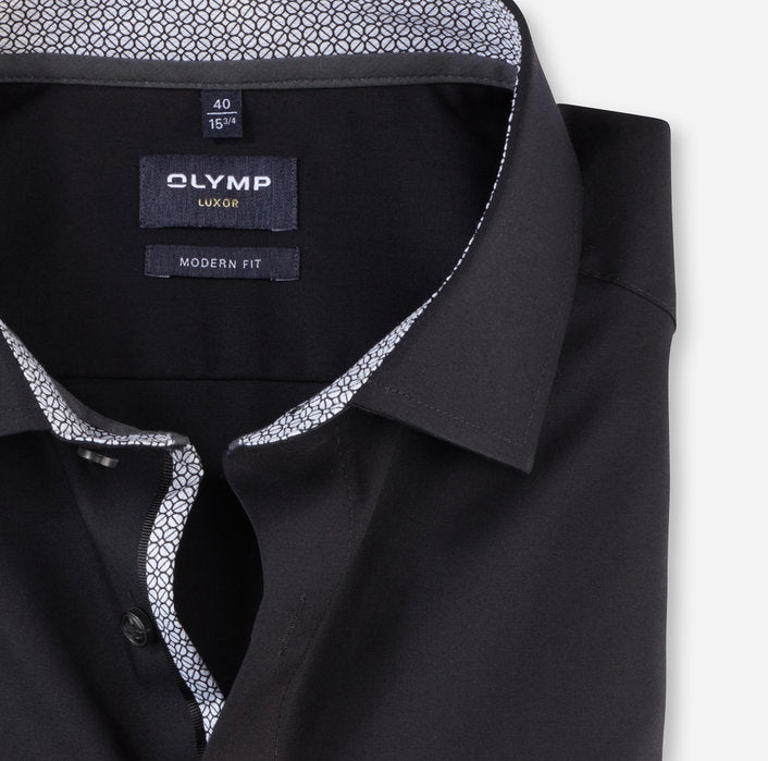 OLYMP - Mens Shirt - Luxor Modern Fit 26 - Black - Wildvine Clothing, Spalding, Lincolnshire