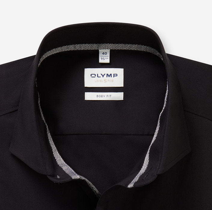 OLYMP - Mens Shirt - Level Five Body Fit -Black - Wildvine Clothing, Spalding, Lincolnshire