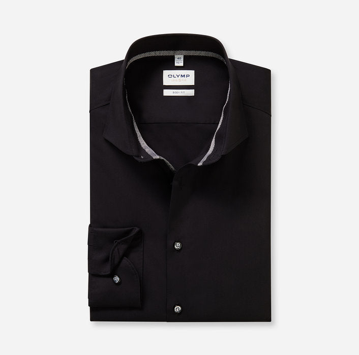 OLYMP - Mens Shirt - Level Five Body Fit -Black - Wildvine Clothing, Spalding, Lincolnshire