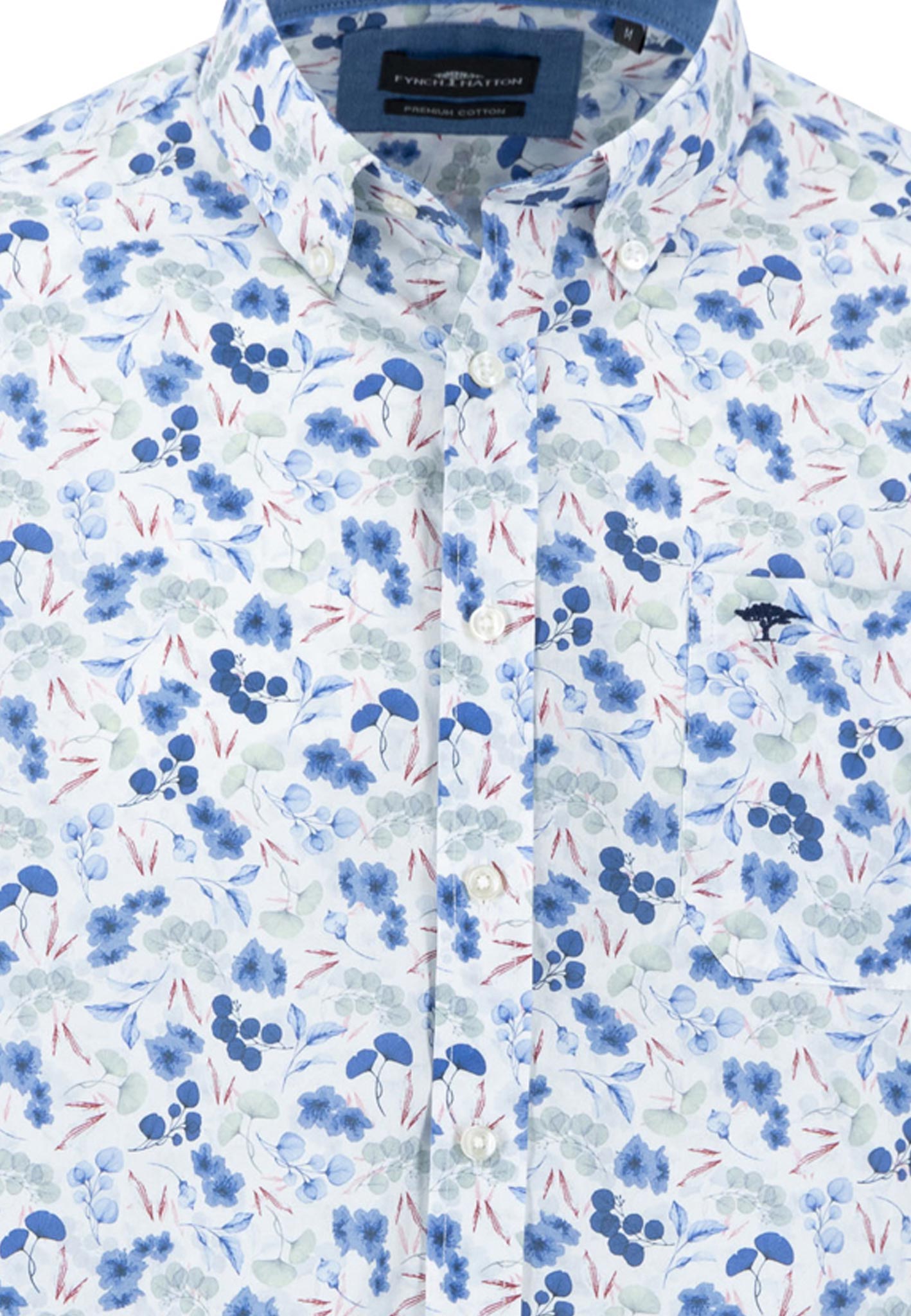 Fynch-Hatton - Mens Shirt - Premium Print - Crystal Blue 604 - Wildvine Clothing, Spalding, Lincolnshire