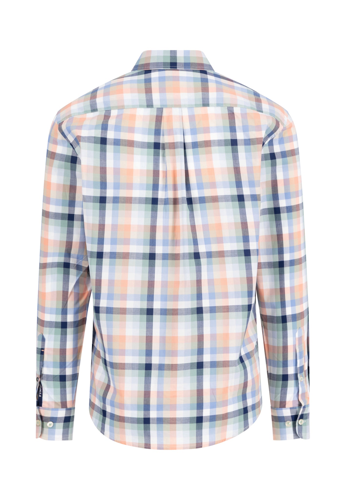 Fynch-Hatton - Mens Shirt - Colorful Combi Check - Peach 209 - Wildvine Clothing, Spalding, Lincolnshire