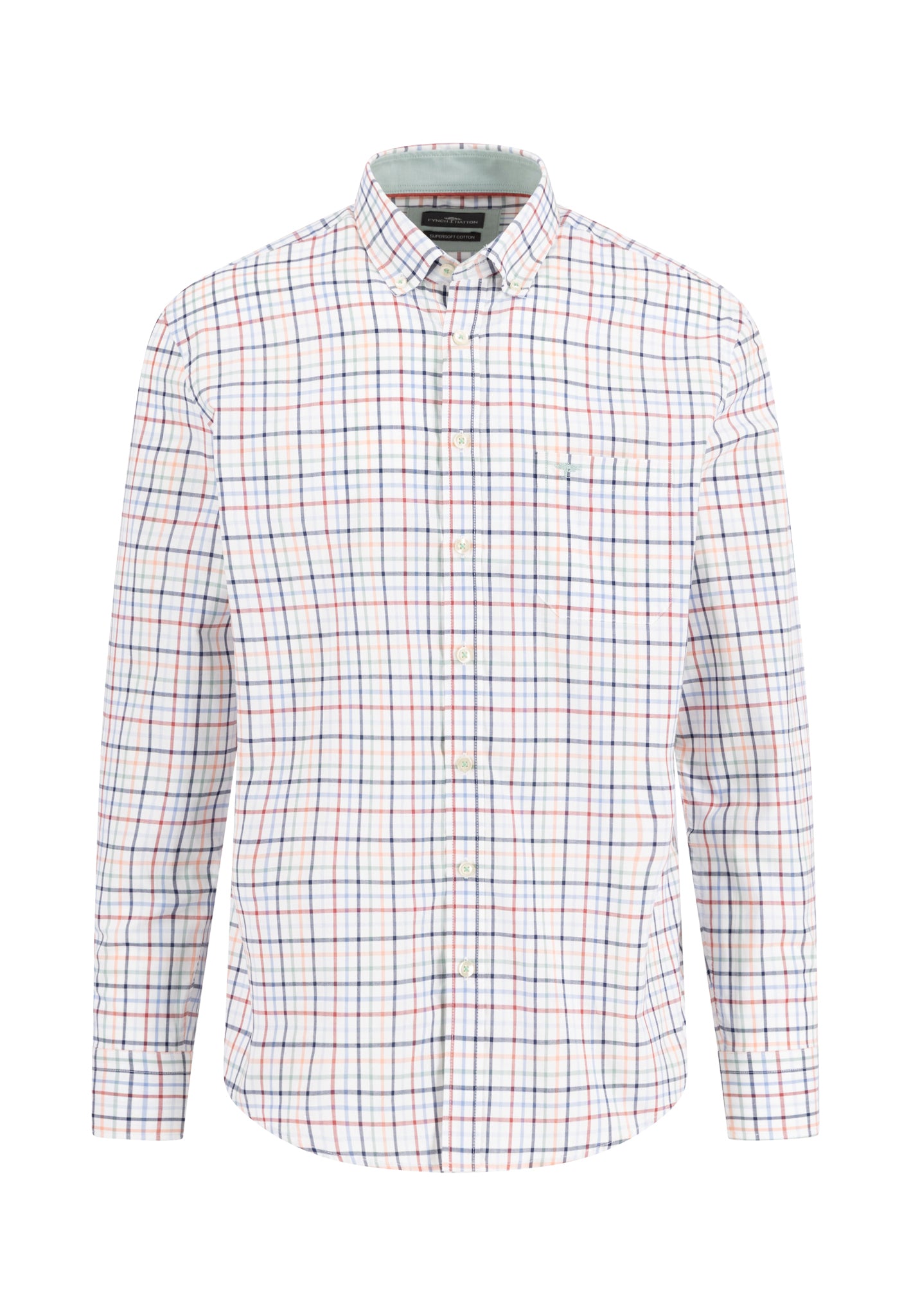 Fynch-Hatton - Mens Shirt - Colorful Combi Check - Berry 415 - Wildvine Clothing, Spalding, Lincolnshire