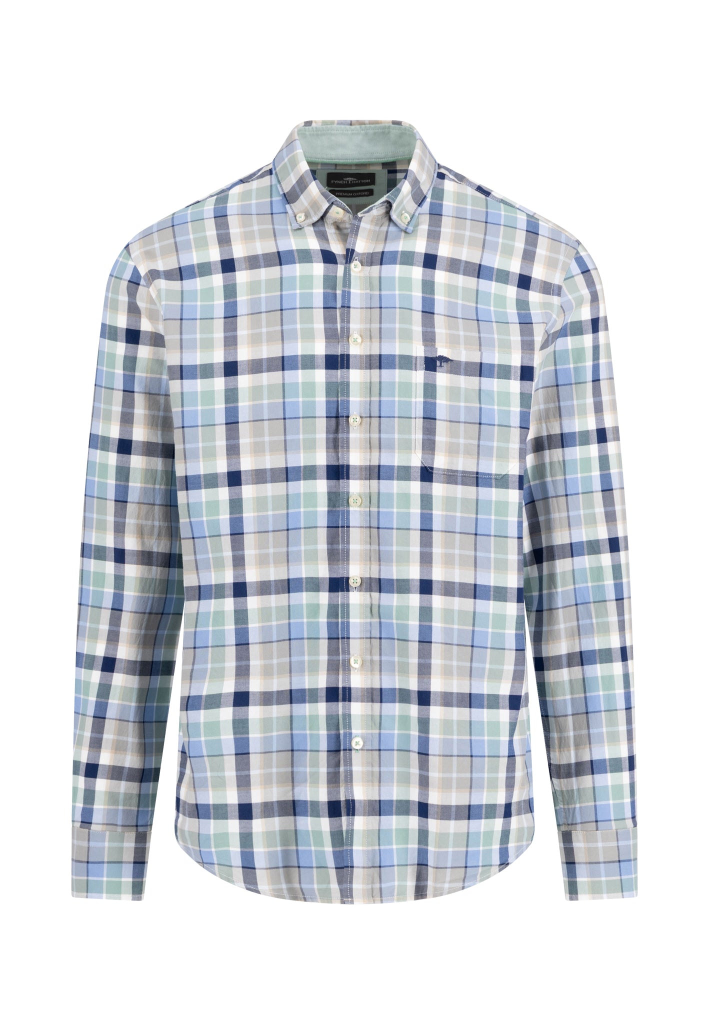 Fynch-Hatton - Mens Shirt - Multicolor Washed Oxford - Crystal Blue 604 - Wildvine Clothing, Spalding, Lincolnshire