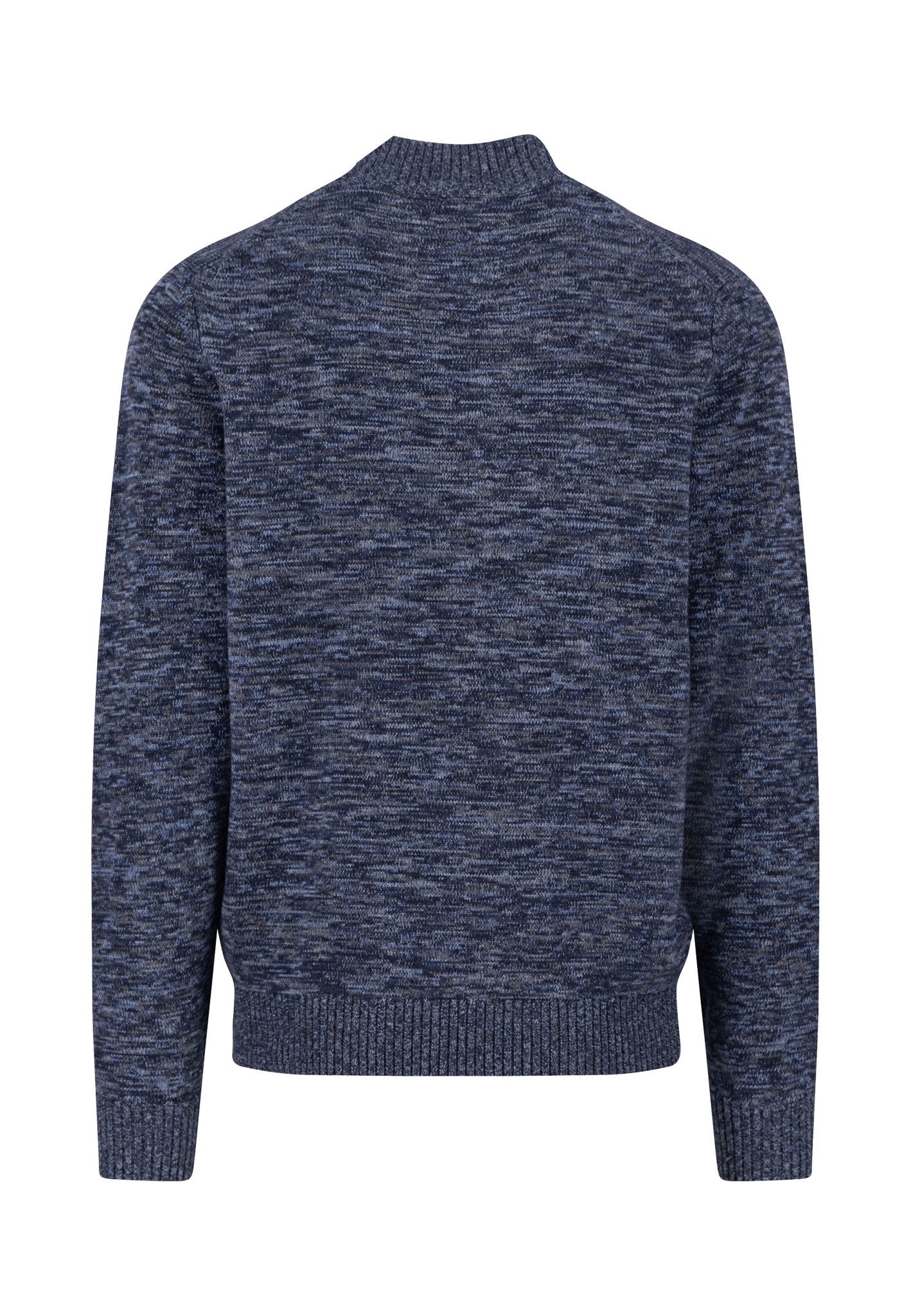 Fynch-Hatton - Mens Knitwear - Buttoned Troyer, Twisted Mouline - Navy 690 - Wildvine Clothing, Spalding, Lincolnshire