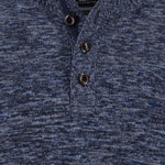 Fynch-Hatton - Mens Knitwear - Buttoned Troyer, Twisted Mouline - Navy 690 - Wildvine Clothing, Spalding, Lincolnshire