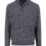 Fynch-Hatton - Mens Knitwear - Buttoned Troyer, Twisted Mouline - Charcoal 998 - Wildvine Clothing, Spalding, Lincolnshire