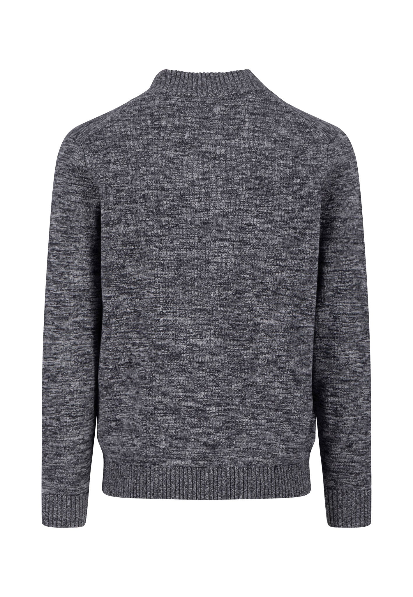 Fynch-Hatton - Mens Knitwear - Buttoned Troyer, Twisted Mouline - Charcoal 998 - Wildvine Clothing, Spalding, Lincolnshire