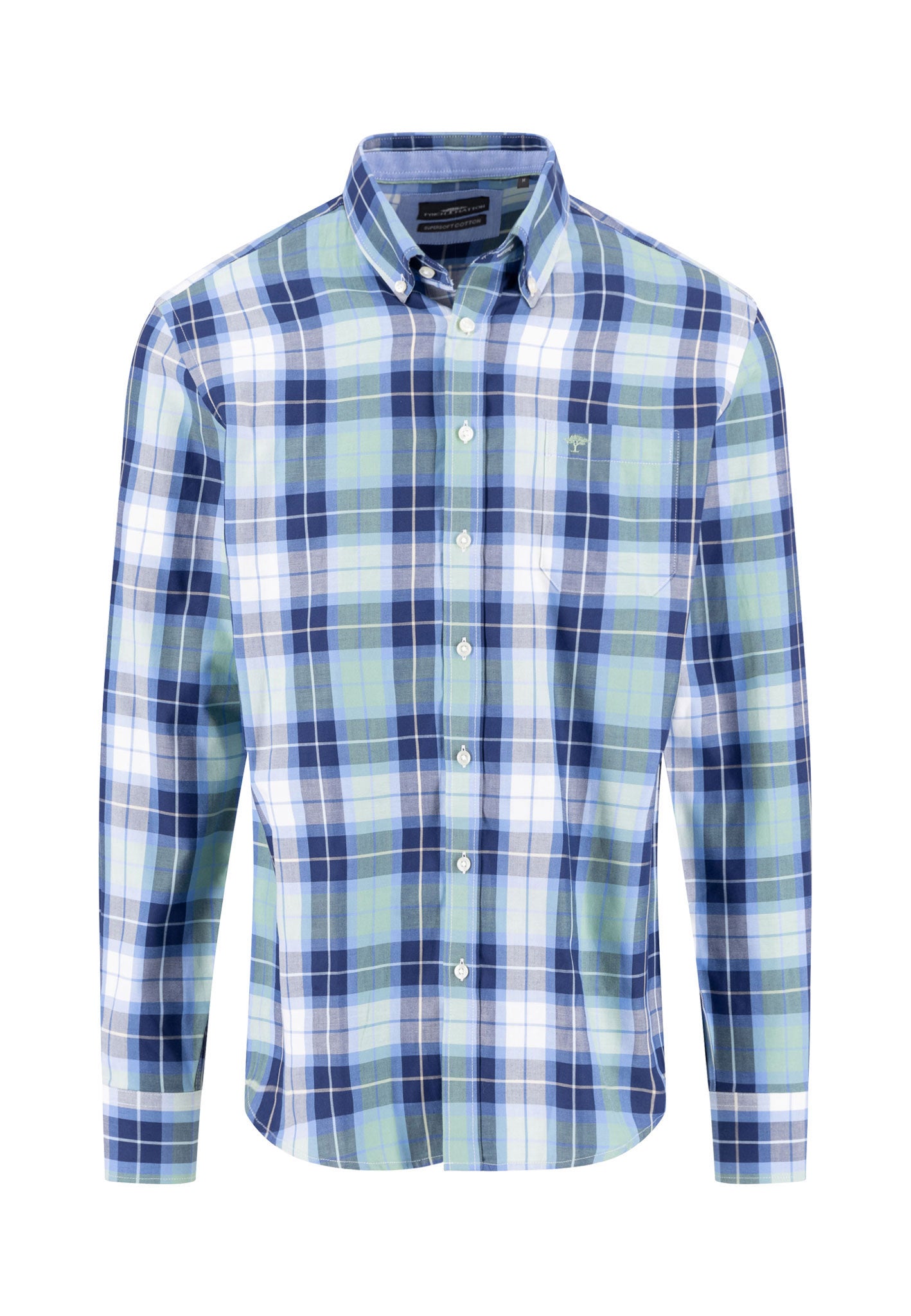 Fynch-Hatton - Mens Shirt - Twill Check - Fern - Wildvine Clothing, Spalding, Lincolnshire