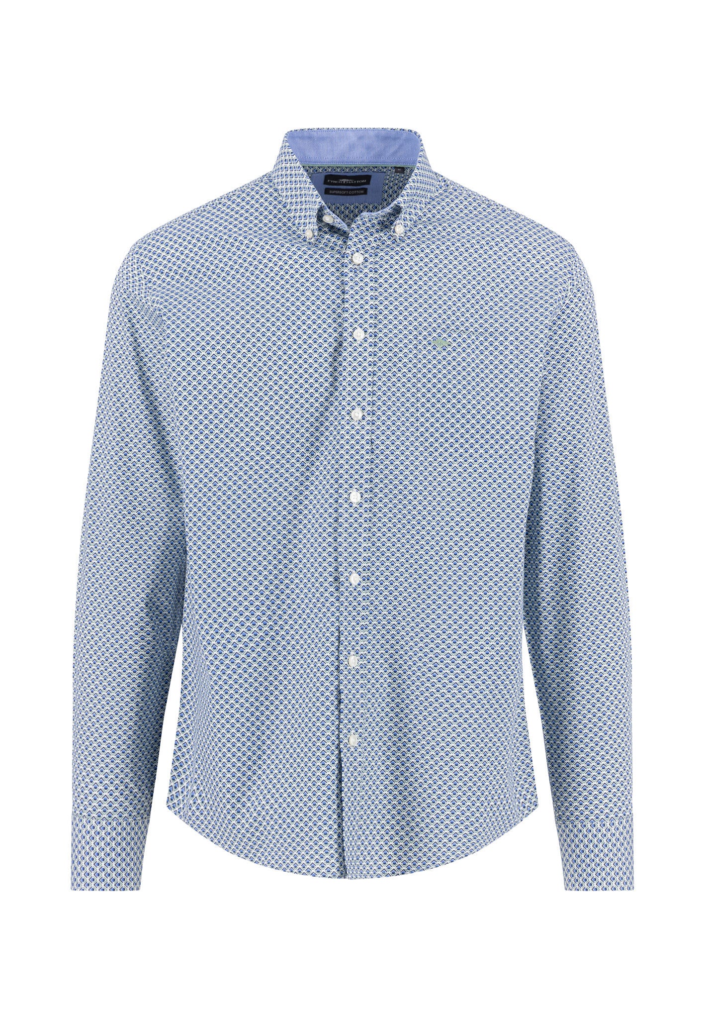 Fynch-Hatton - Mens Shirt - Combi Print - Fern - Wildvine Clothing, Spalding, Lincolnshire