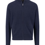 Fynch-Hatton - Mens Knitwear - Cardigan Stand-Up Strucutre - Navy 690 - Wildvine Clothing, Spalding, Lincolnshire