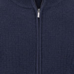 Fynch-Hatton - Mens Knitwear - Cardigan Stand-Up Strucutre - Navy 690 - Wildvine Clothing, Spalding, Lincolnshire