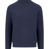 Fynch-Hatton - Mens Knitwear - Rollneck, Structure - Navy 690 - Wildvine Clothing, Spalding, Lincolnshire
