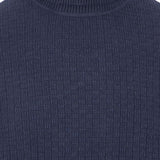 Fynch-Hatton - Mens Knitwear - Rollneck, Structure - Navy 690 - Wildvine Clothing, Spalding, Lincolnshire