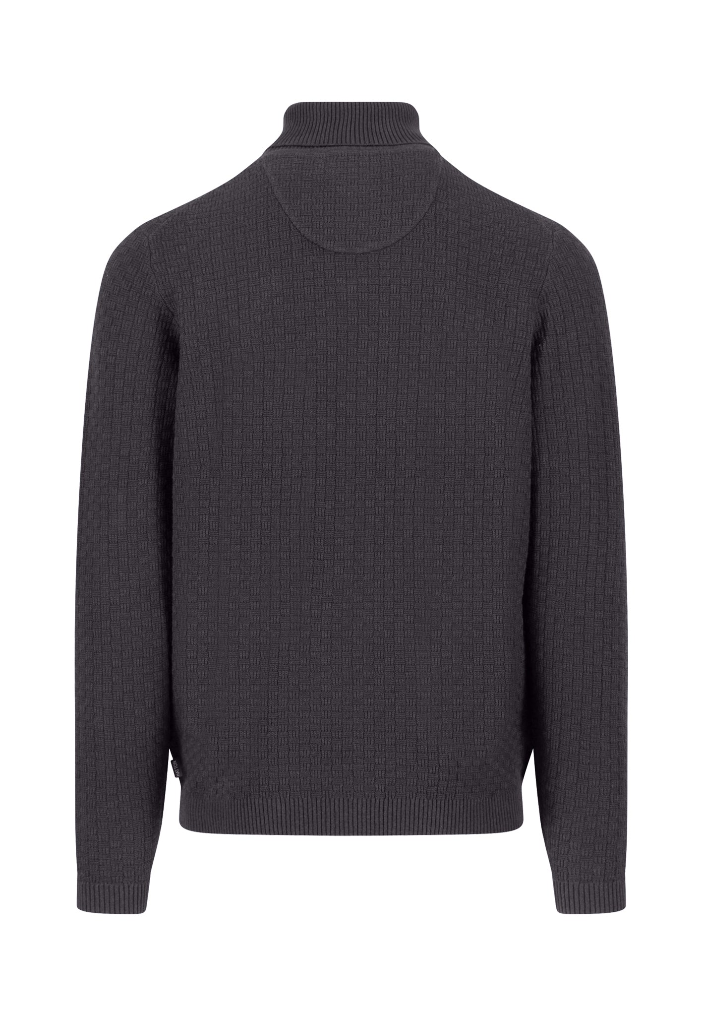 Fynch-Hatton - Mens Knitwear - Rollneck, Structure - Charcoal 998 - Wildvine Clothing, Spalding, Lincolnshire