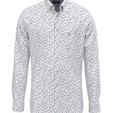 Fynch-Hatton - Mens Shirt - Flower Print - Berry - Wildvine Clothing, Spalding, Lincolnshire