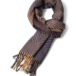 Fynch-Hatton - Mens Scarf - Herring Bone Chek - Navy 685 - Wildvine Clothing, Spalding, Lincolnshire