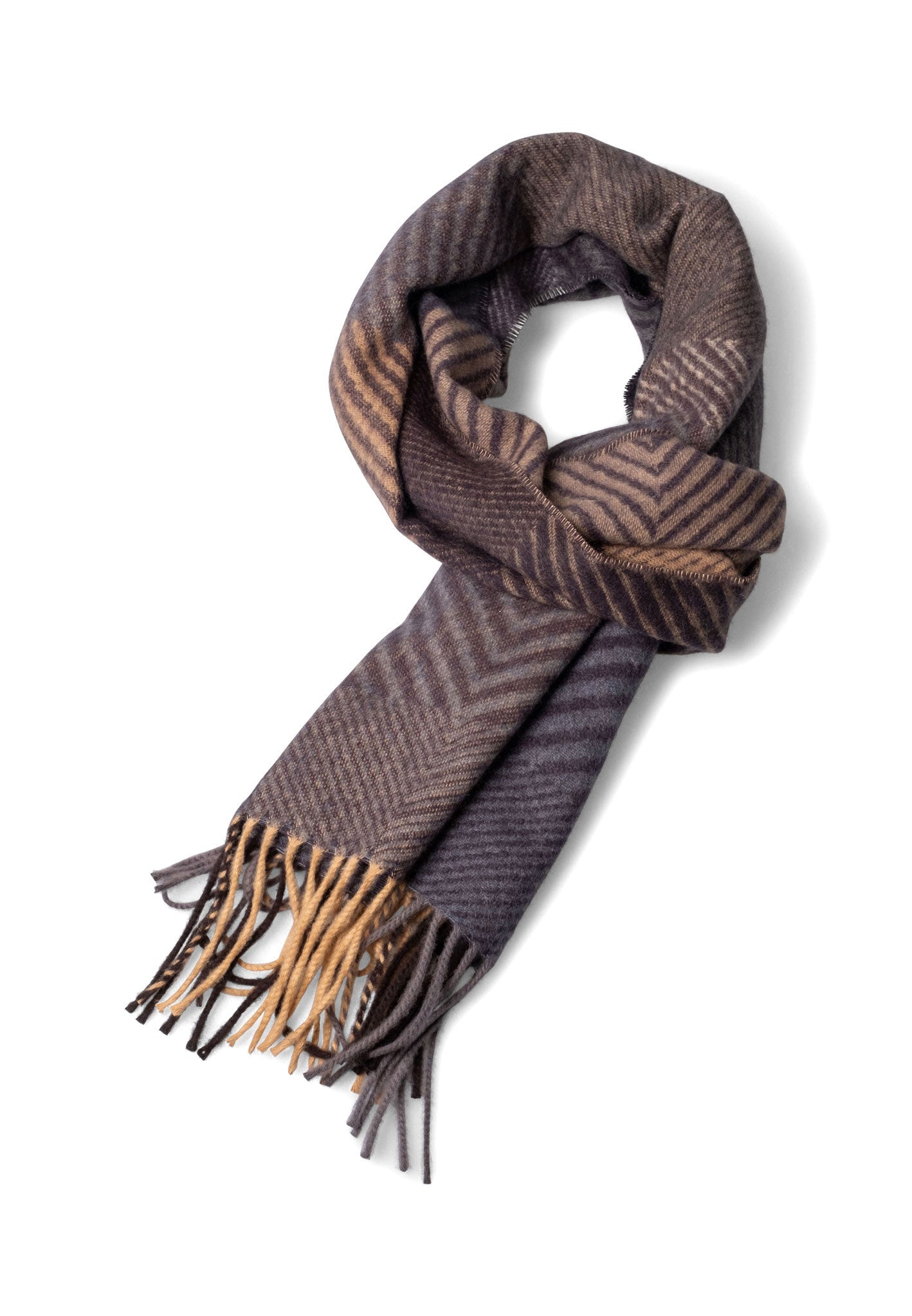 Fynch-Hatton - Mens Scarf - Herring Bone Chek - Navy 685 - Wildvine Clothing, Spalding, Lincolnshire
