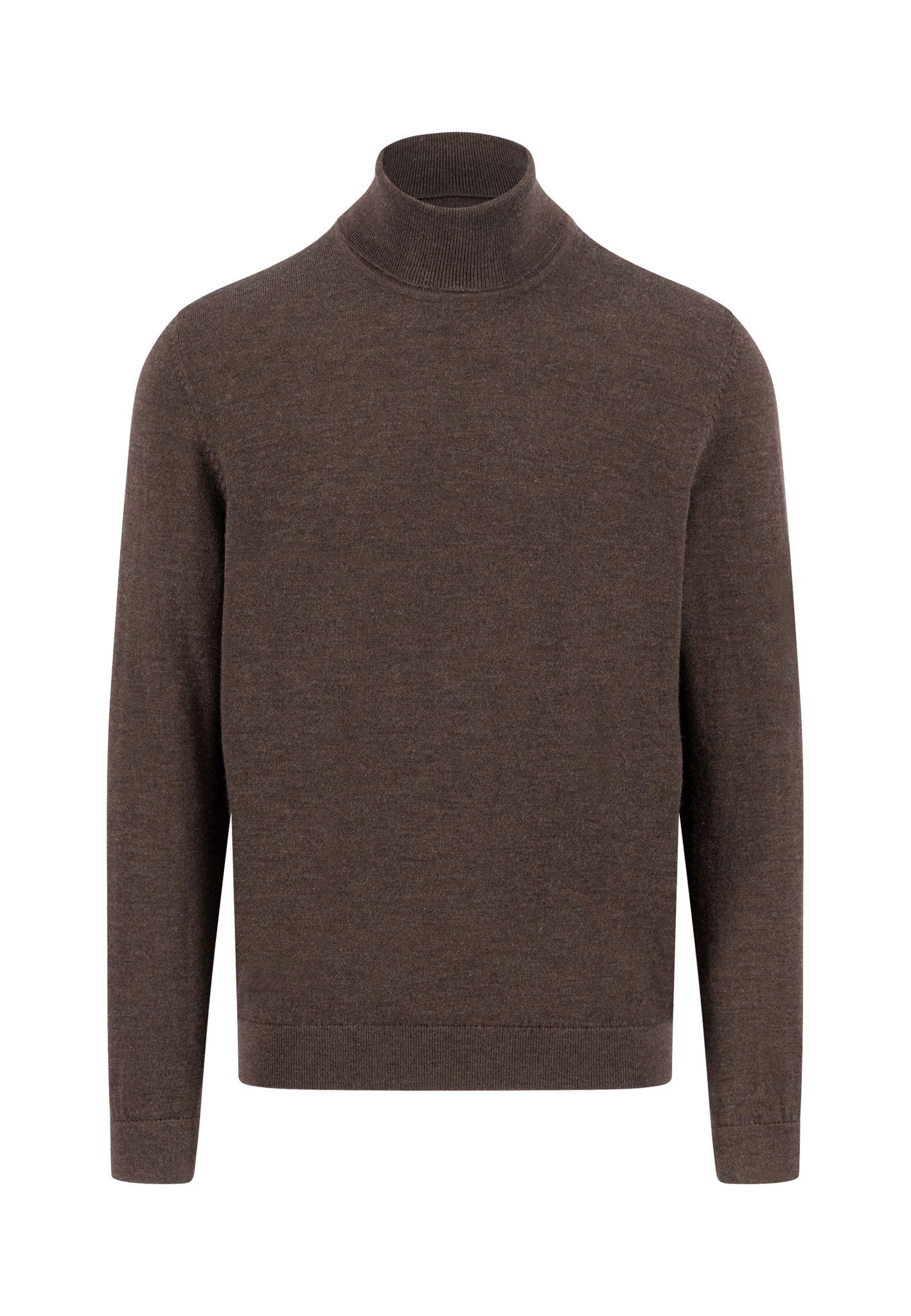 Fynch-Hatton - Mens Knitwear - Rollneck, Merino - Dark Chocolate 861 - Wildvine Clothing, Spalding, Lincolnshire