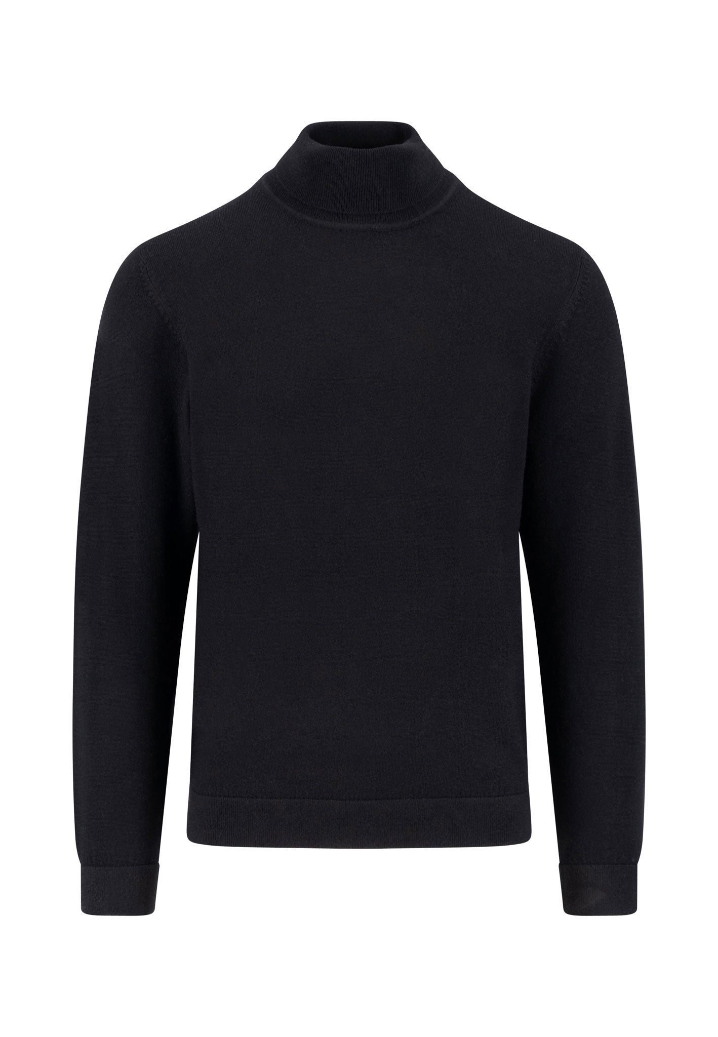 Fynch-Hatton - Mens Knitwear - Rollneck, Merino - Black 999 - Wildvine Clothing, Spalding, Lincolnshire