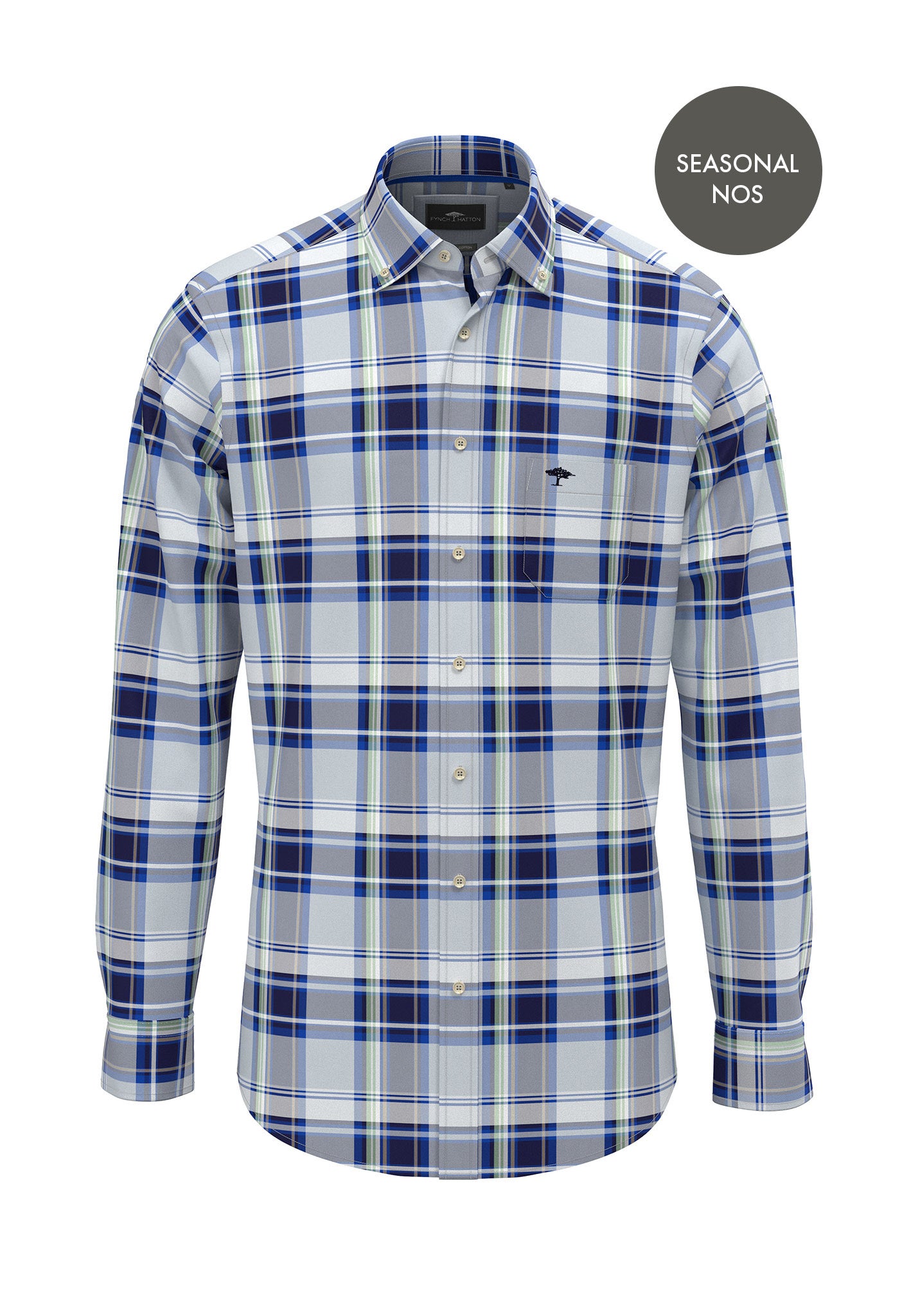Fynch-Hatton - Mens Shirt - Colorful Combi Checks - Navy - Wildvine Clothing, Spalding, Lincolnshire