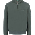 Fynch-Hatton - Mens Knitwear - Sweat Troyer-Zip - Dark Ivy - Wildvine Clothing, Spalding, Lincolnshire