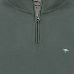 Fynch-Hatton - Mens Knitwear - Sweat Troyer-Zip - Dark Ivy - Wildvine Clothing, Spalding, Lincolnshire