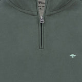 Fynch-Hatton - Mens Knitwear - Sweat Troyer-Zip - Dark Ivy - Wildvine Clothing, Spalding, Lincolnshire