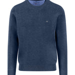 Fynch-Hatton - Mens Knitwear - O-Neck, Superfine - Night - Wildvine Clothing, Spalding, Lincolnshire