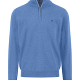 Fynch-Hatton - Mens Knitwear - Troyer-Zip, Superfine - Crystal Blue - Wildvine Clothing, Spalding, Lincolnshire