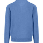 Fynch-Hatton - Mens Knitwear - Troyer-Zip, Superfine - Crystal Blue - Wildvine Clothing, Spalding, Lincolnshire