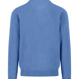 Fynch-Hatton - Mens Knitwear - Troyer-Zip, Superfine - Crystal Blue - Wildvine Clothing, Spalding, Lincolnshire