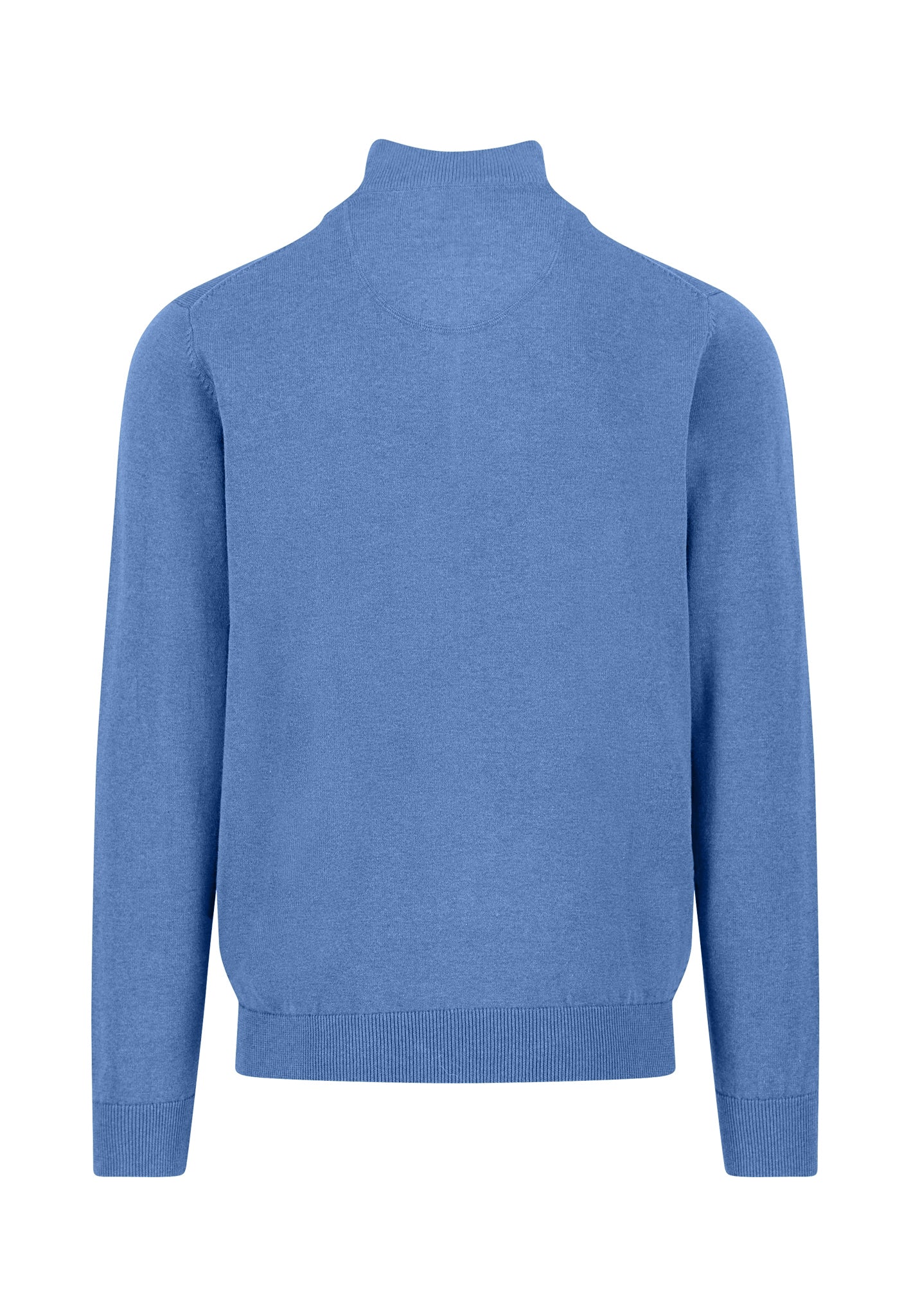Fynch-Hatton - Mens Knitwear - Troyer-Zip, Superfine - Crystal Blue - Wildvine Clothing, Spalding, Lincolnshire