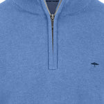 Fynch-Hatton - Mens Knitwear - Troyer-Zip, Superfine - Crystal Blue - Wildvine Clothing, Spalding, Lincolnshire