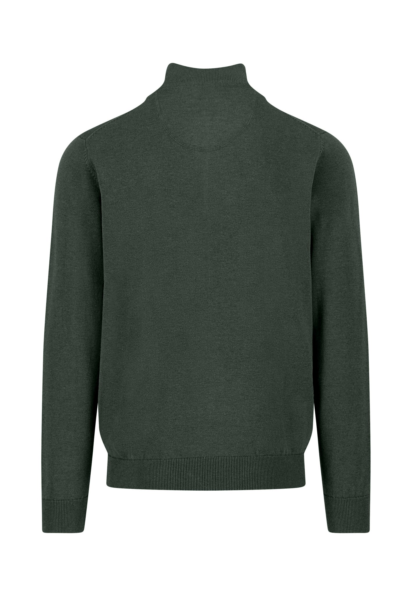 Fynch-Hatton - Mens Knitwear - Troyer-Zip, Superfine - Dark Ivy - Wildvine Clothing, Spalding, Lincolnshire
