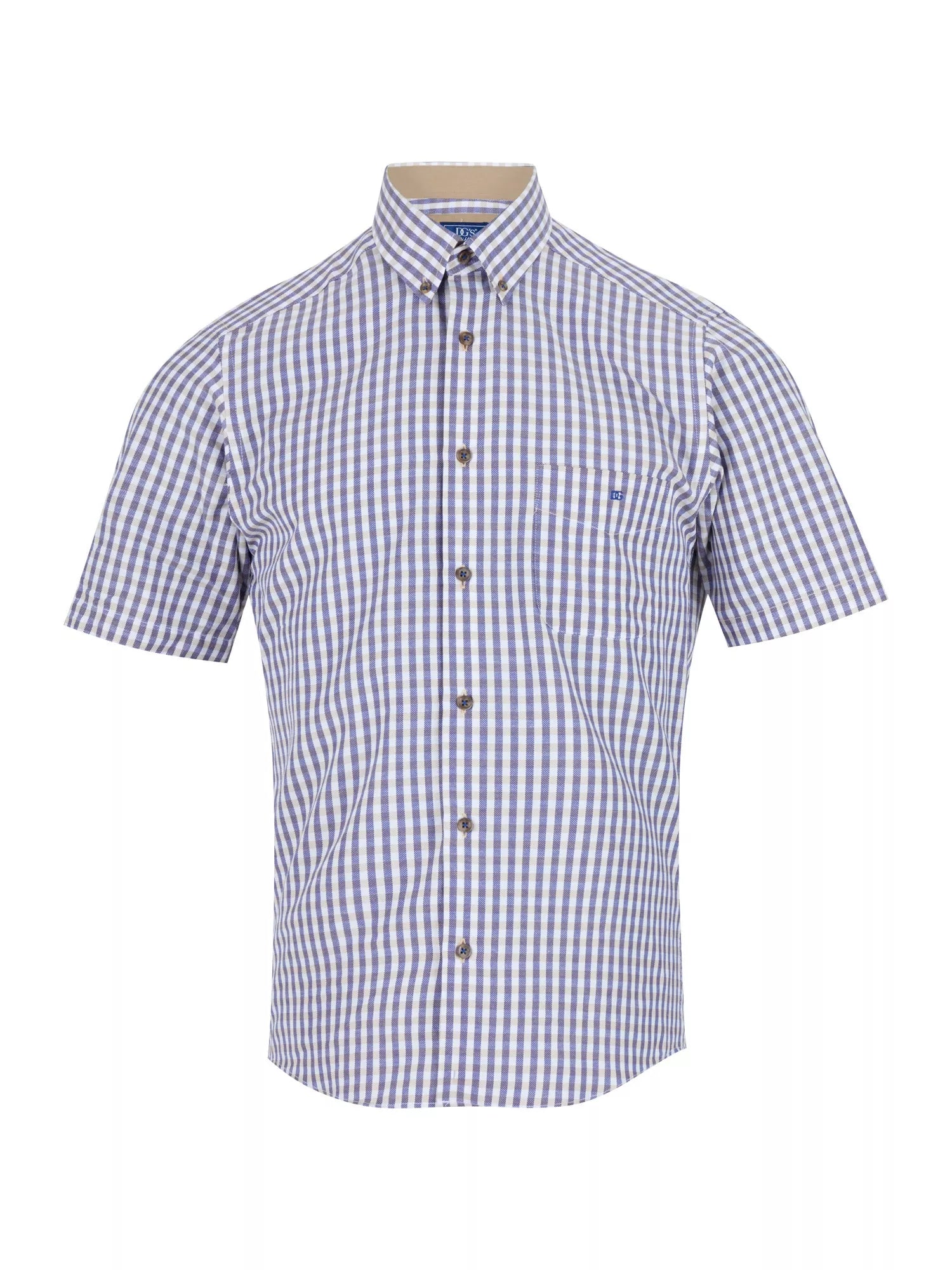 DG's Drifter Mens - Regular Short Sleeve Casual Shirt - Stone Geneva - Wildvine Clothing, Spalding, Lincolnshire