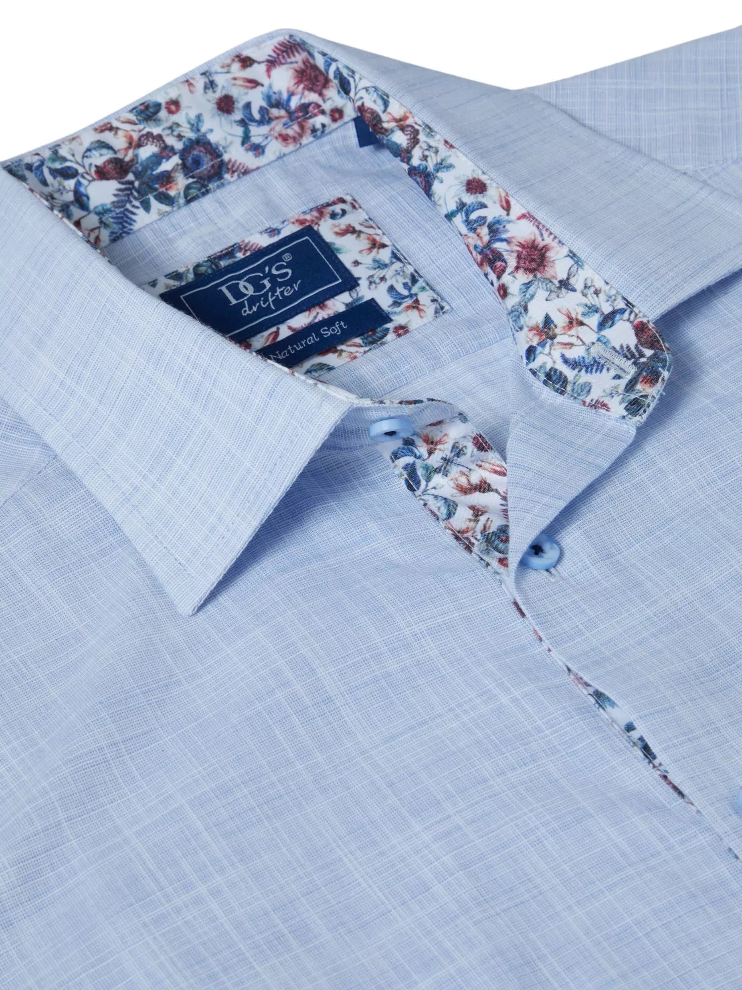 DG's Drifter Mens - Regular Short Sleeve Casual Shirt - Sky Blue - Wildvine Clothing, Spalding, Lincolnshire