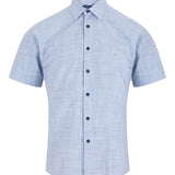 DG's Drifter Mens - Regular Short Sleeve Casual Shirt - Ocean Blue - 14501SS - 27