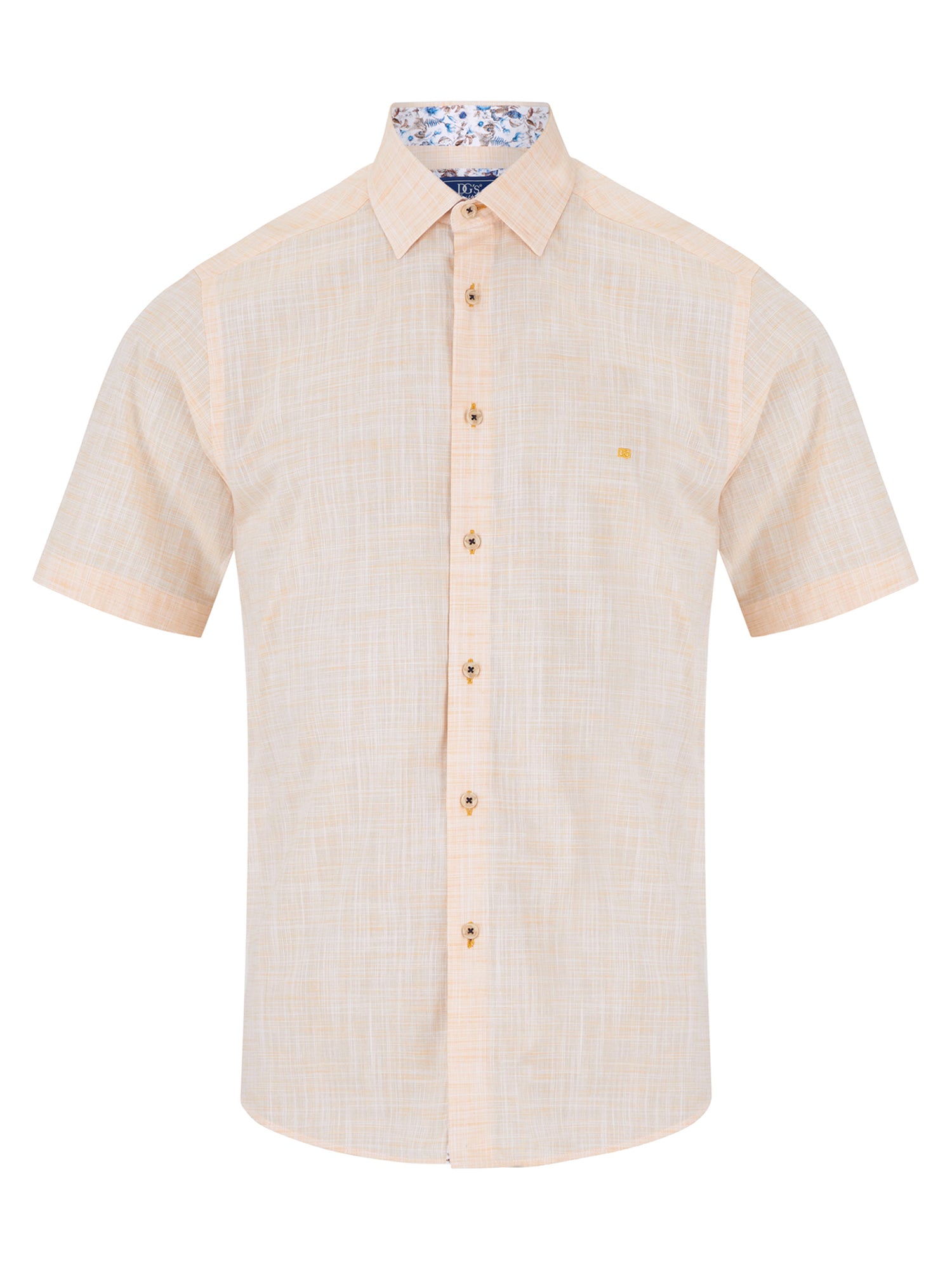 DG's Drifter Mens - Regular Short Sleeve Casual Shirt - Apricot / Yellow - 14501SS - 52 - Wildvine Clothing, Spalding, Lincolnshire