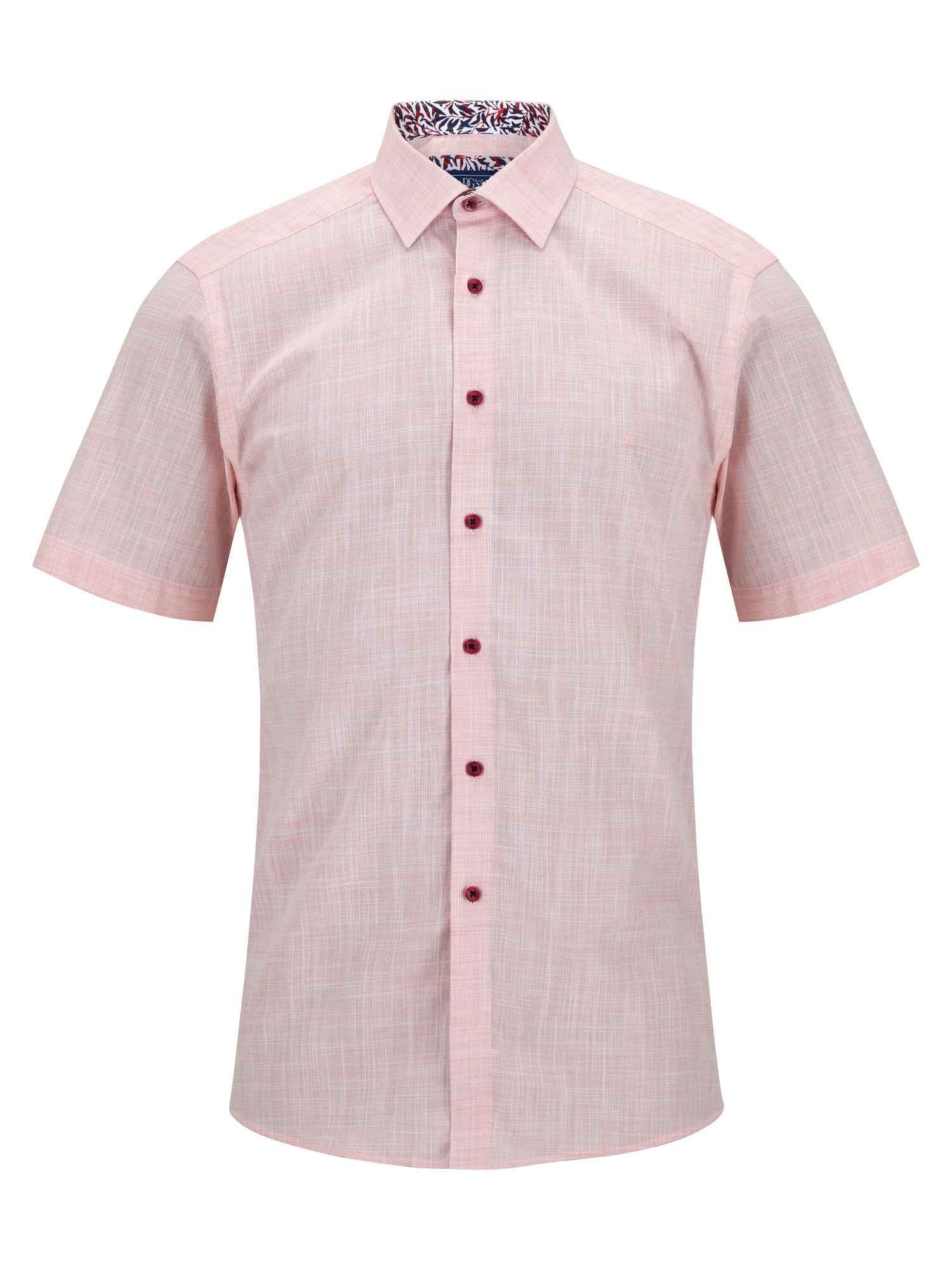 DG's Drifter Mens - Regular Short Sleeve Casual Shirt - Giovanni - Pink - 14501SS 63 - Wildvine Clothing, Spalding, Lincolnshire