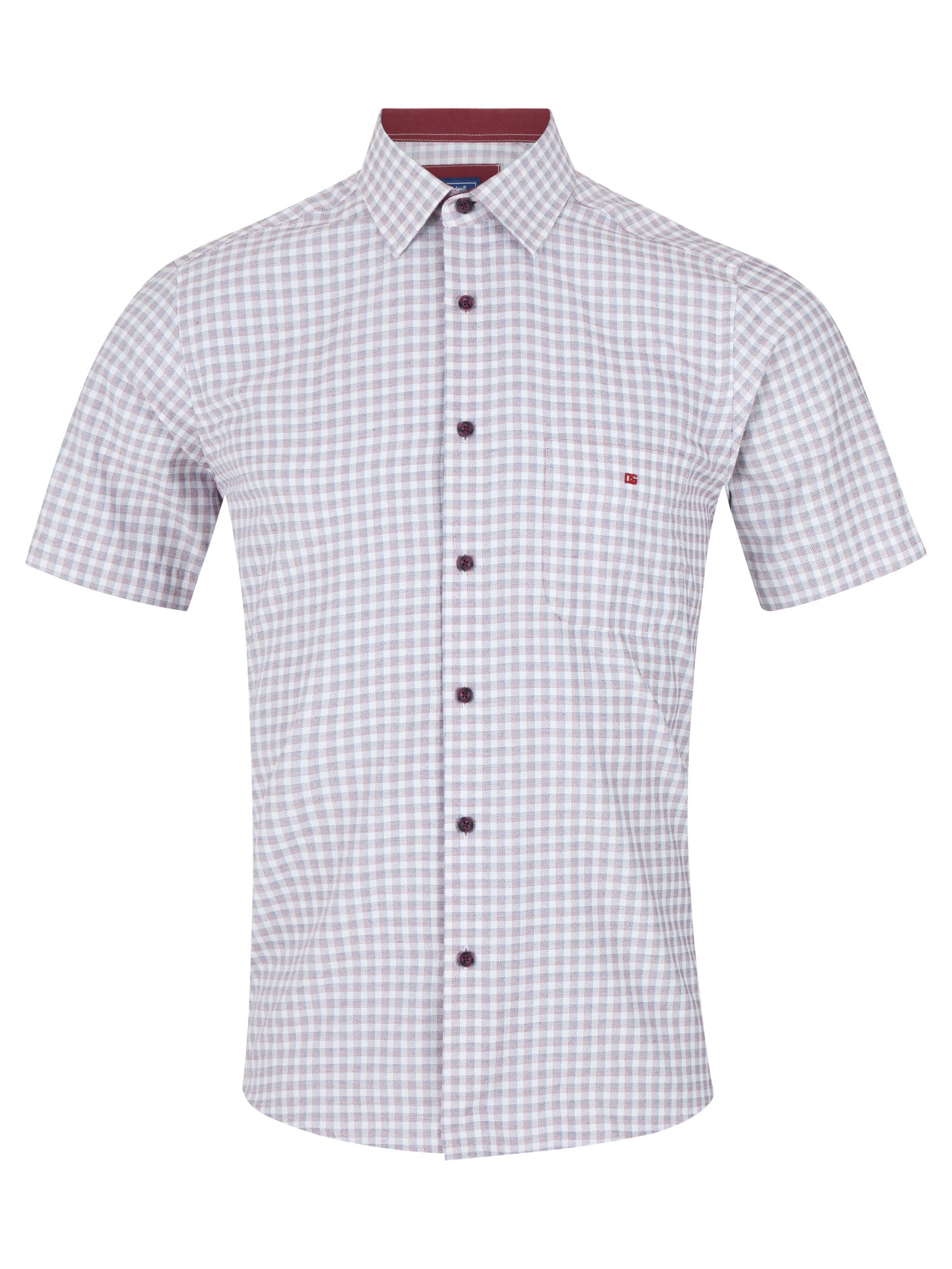DG's Drifter Mens - Regular Short Sleeve Casual Shirt - Red/Blue - 14603SS - 63 - Wildvine Clothing, Spalding, Lincolnshire