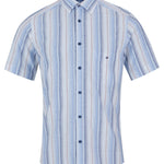 DG's Drifter Mens - Regular Short Sleeve Casual Shirt - White/Blue - 14783SS - 24 - Wildvine Clothing, Spalding, Lincolnshire